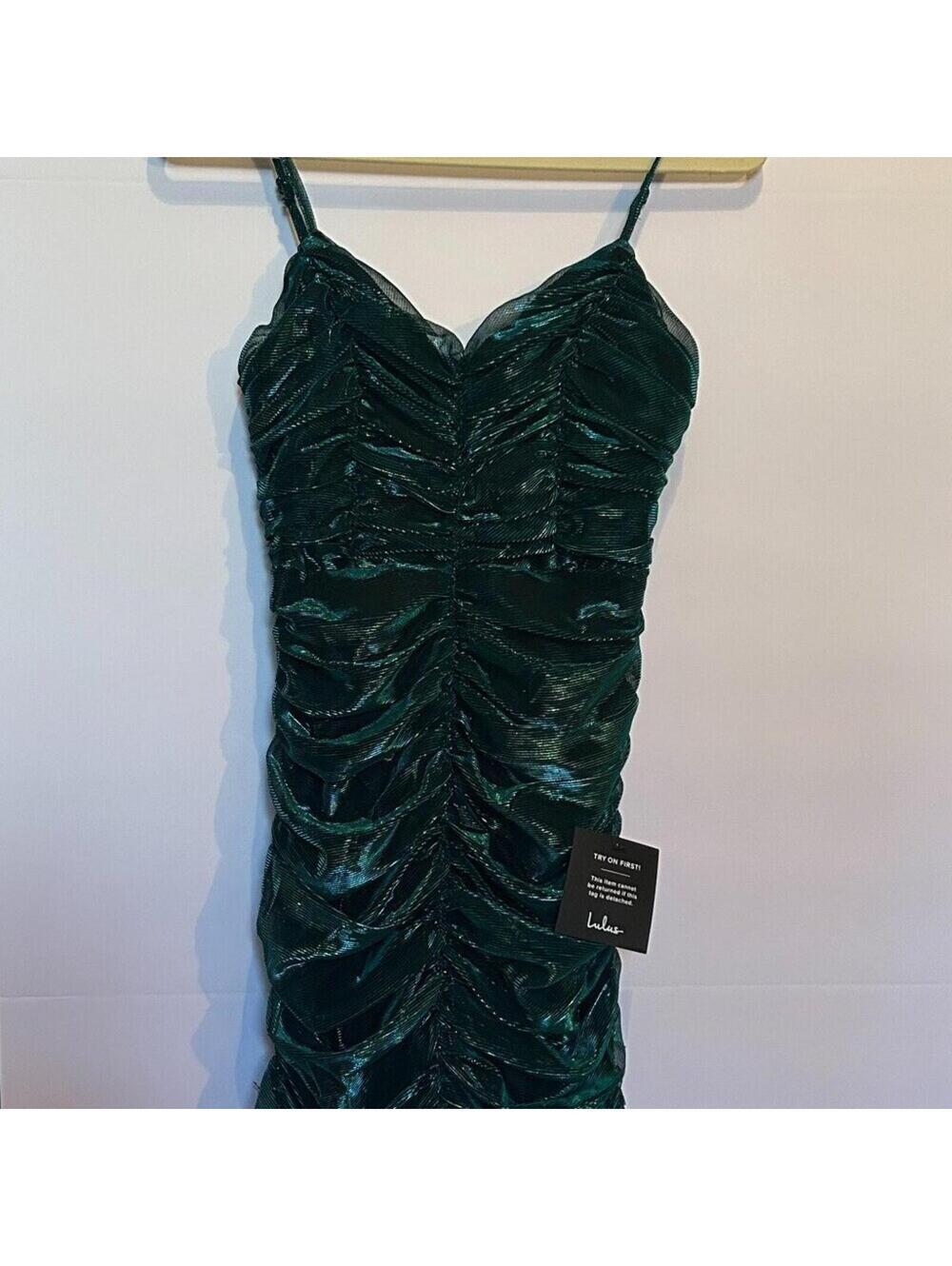 Lulu's mini dress, green sparkle, new with tags!